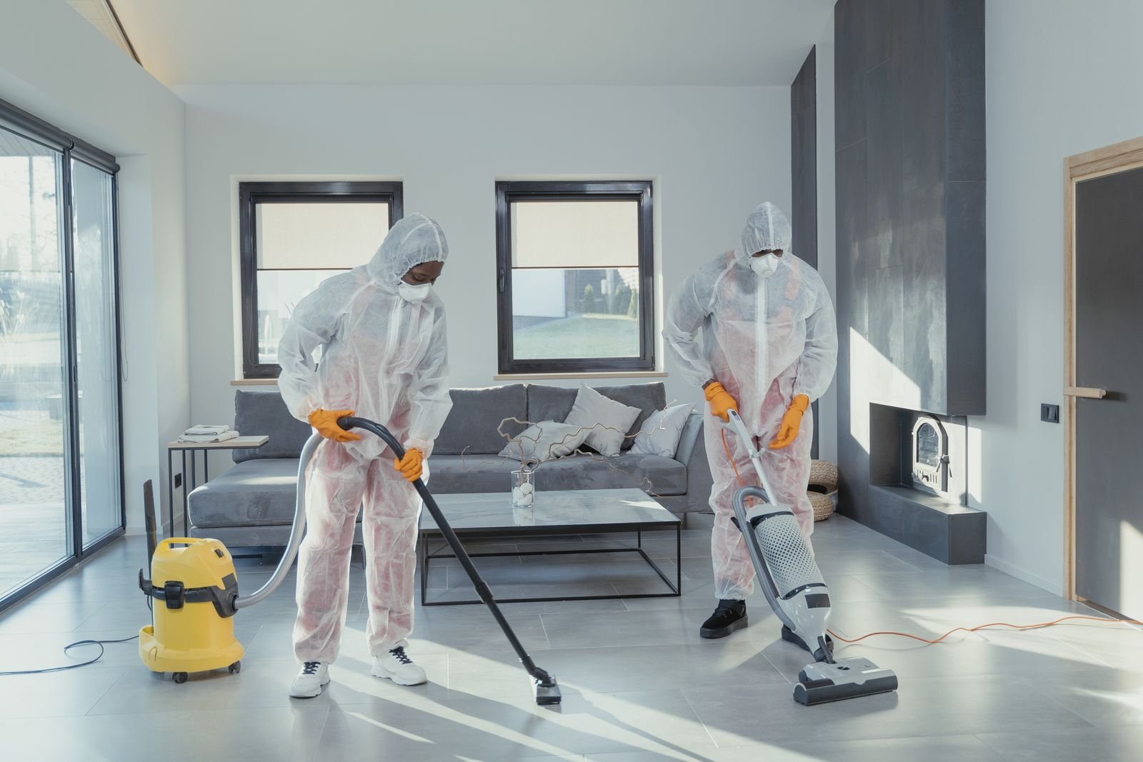Restoration crew extracting Category 3 black water in a Brockton, MA home